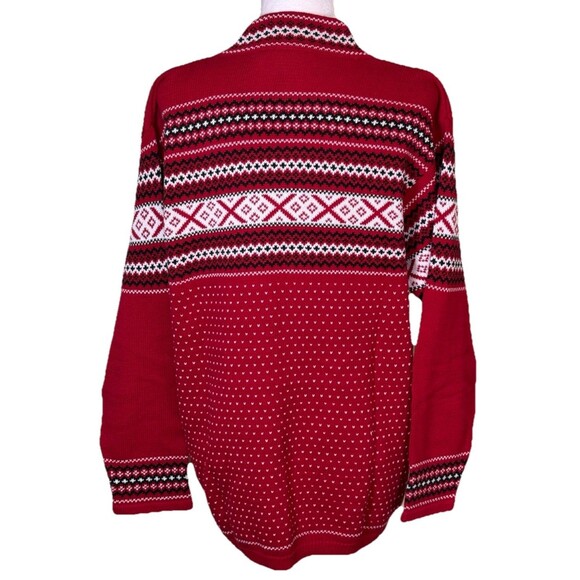 Vtg Liz Sport Women’s Nordic Fair Isle Winter Holiday Scandinavian Ski Sweater L - Picture 2 of 7